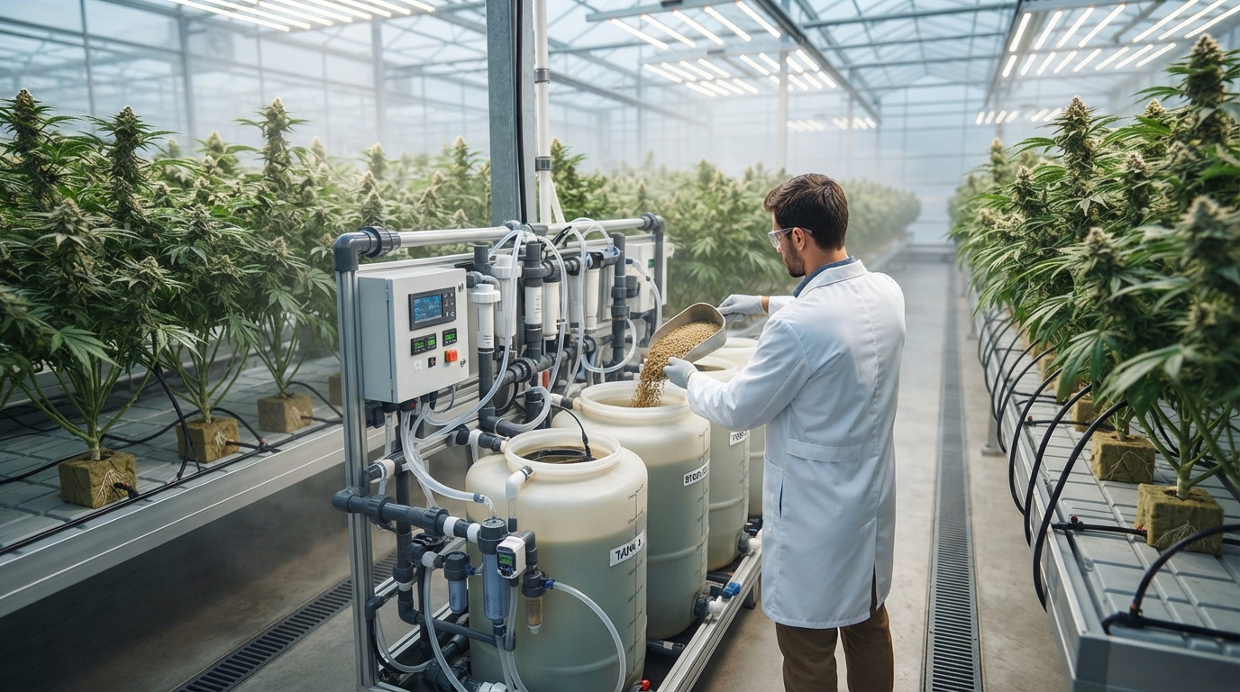 Adding Fertilizer to the Irrigation System in Cannabis Cultivation