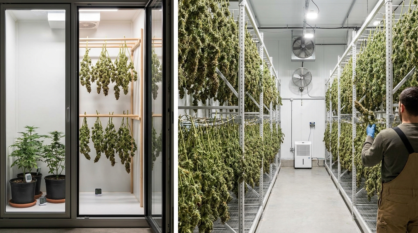 Drying Small-Scale vs. Large-Scale Cannabis Harvests: Considerations and Techniques